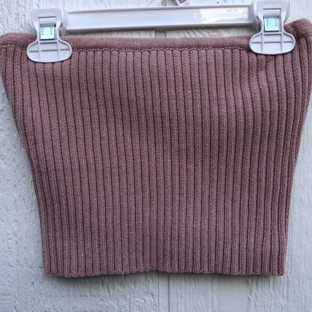 👛pacsun pink velvet tube top with tags 👛